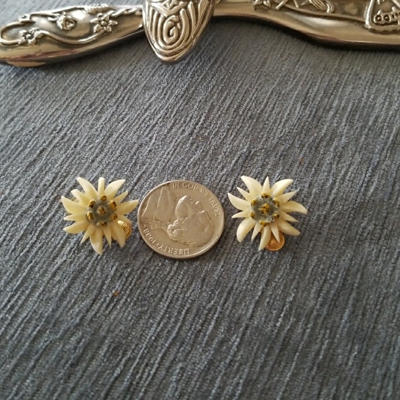 Very rare! vintage earclips Edelweiss - Picture 5 of 5